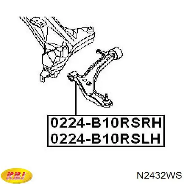 Silentblock przedniego wahacza dolnego RBI N2432WS