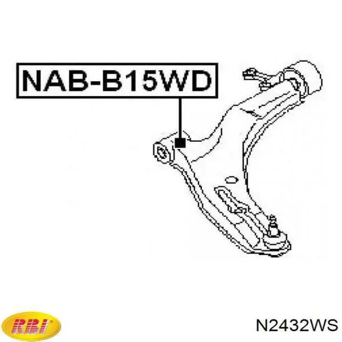 N2432WS RBI Silentblock przedniego wahacza dolnego