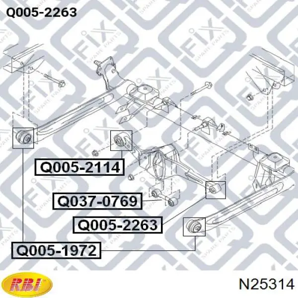 Do koszyka N25314 RBI Silentblock tylnego wahacza poprzecznego
