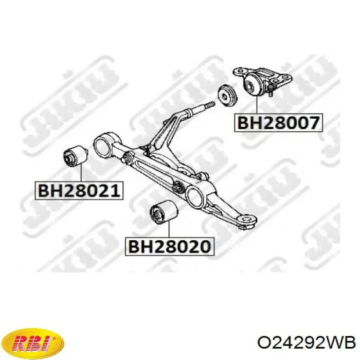 Silentblock przedniego wahacza dolnego RBI O24292WB cena, od 12,78 USD