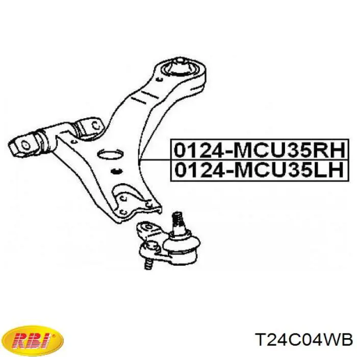 Silentblock przedniego wahacza dolnego RBI T24C04WB cena, od 10,28 USD