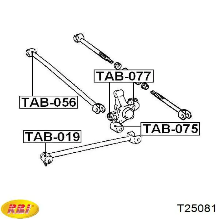 Silentblock drążka poprzecznego (zawieszenia tylnego) RBI T25081 cena, od 7,43 USD
