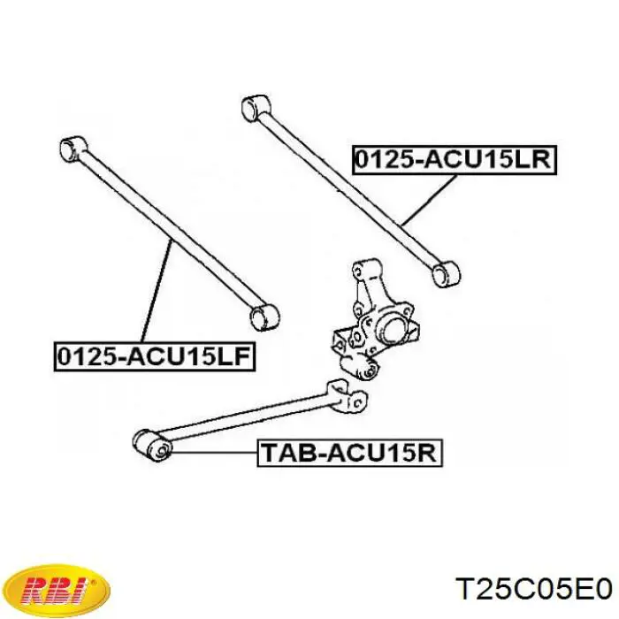 Silentblock tylnego drążka podłużnego RBI T25C05E0 cena, od 6,80 USD