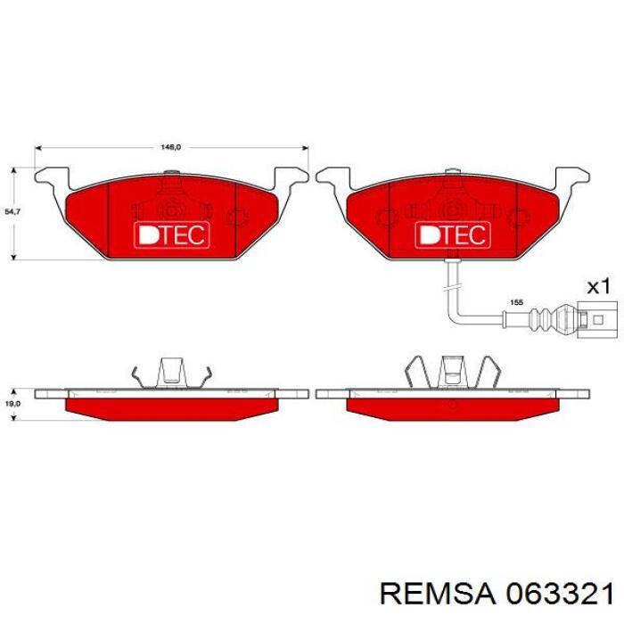 Do koszyka 063321 Remsa Klocki hamulcowe przednie tarczowe