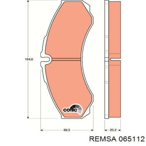 Do koszyka 065112 Remsa Klocki hamulcowe przednie tarczowe