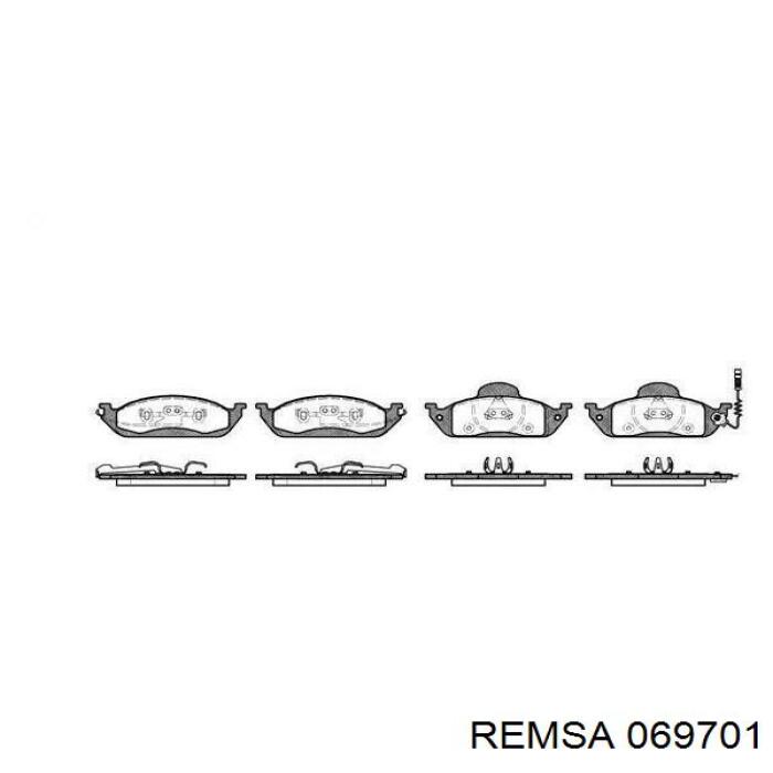 Klocki hamulcowe przednie tarczowe Remsa 069701 cena, od 37,89 USD