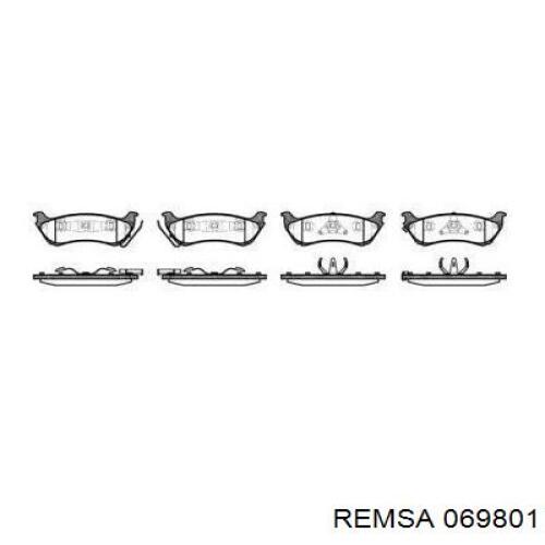Okładziny (klocki) do hamulców tarczowych tylne Remsa 069801 cena, od 35,89 USD