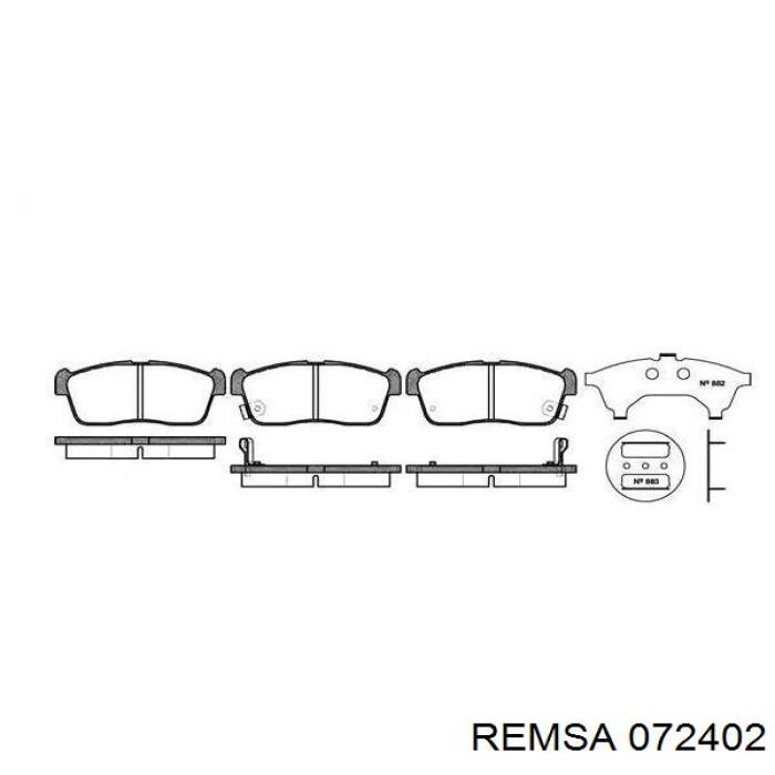 Klocki hamulcowe przednie tarczowe Remsa 072402 cena, od 22,60 USD