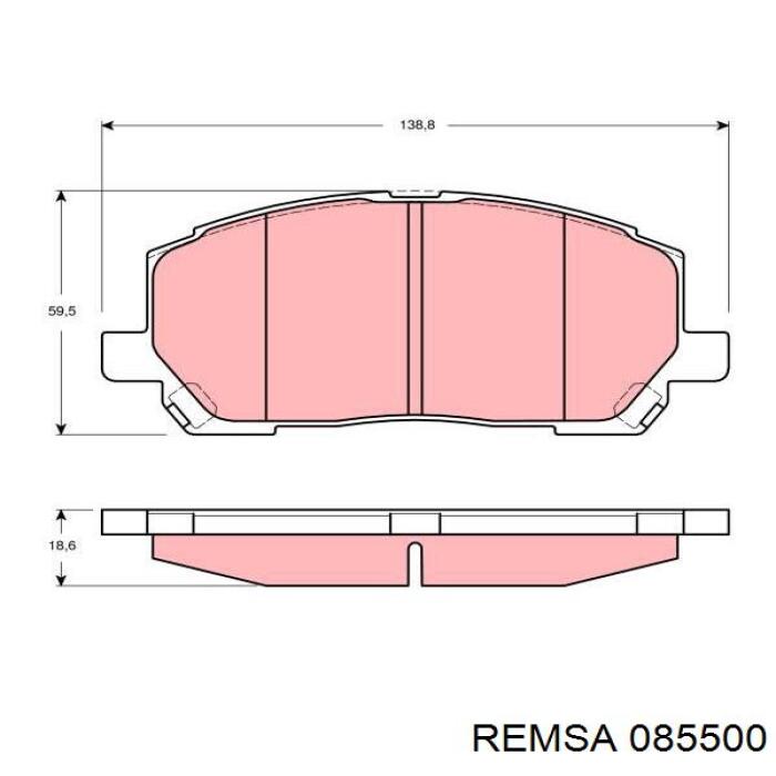 Do koszyka 085500 Remsa Klocki hamulcowe przednie tarczowe