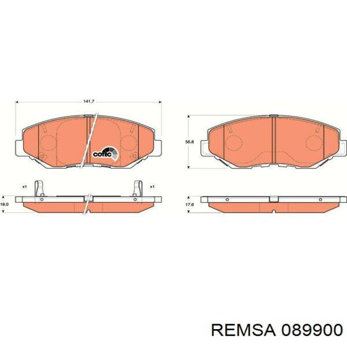Do koszyka 089900 Remsa Klocki hamulcowe przednie tarczowe