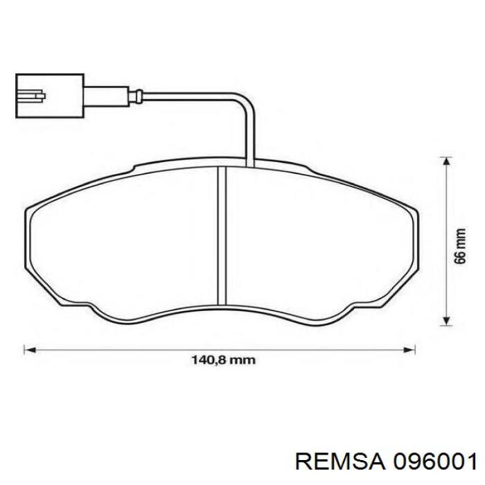 Do koszyka 096001 Remsa Klocki hamulcowe przednie tarczowe