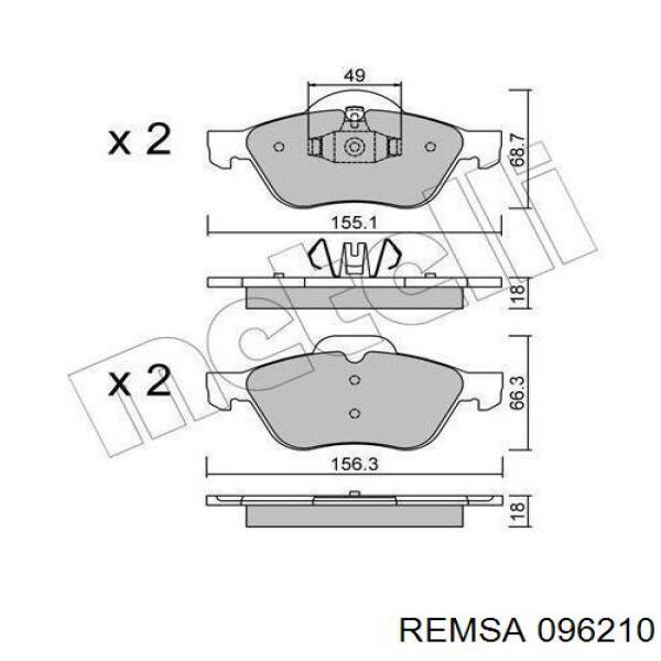 Klocki hamulcowe przednie tarczowe Remsa 096210 cena, od 28,24 USD