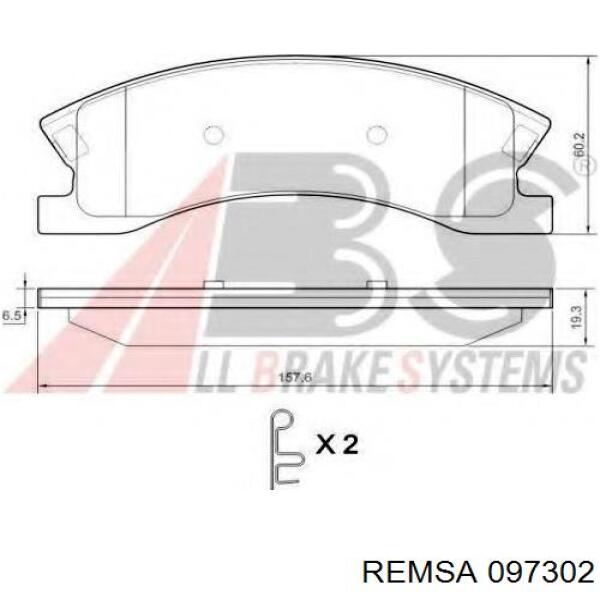 Do koszyka 097302 Remsa Klocki hamulcowe przednie tarczowe