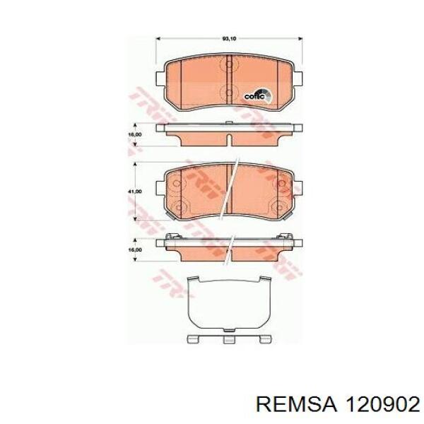 Okładziny (klocki) do hamulców tarczowych tylne Remsa 120902 cena, od 18,89 USD