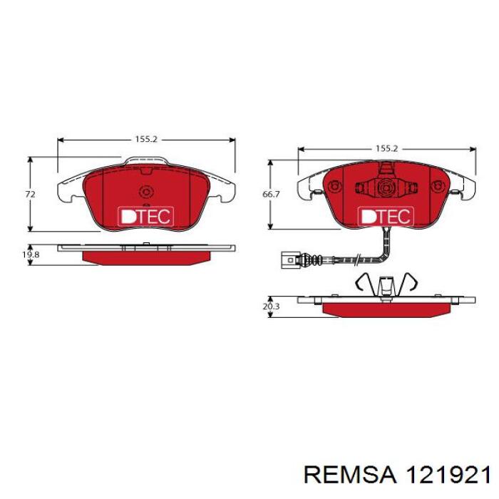 Klocki hamulcowe przednie tarczowe Remsa 121921 cena, od 33,56 USD