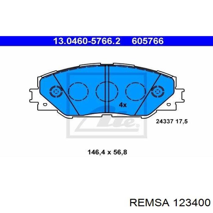 Do koszyka 123400 Remsa Klocki hamulcowe przednie tarczowe