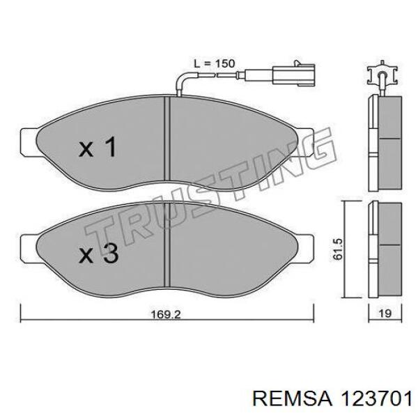 Klocki hamulcowe przednie tarczowe Remsa 123701 cena, od 31,08 USD