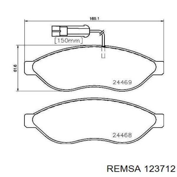 Do koszyka 123712 Remsa Klocki hamulcowe przednie tarczowe