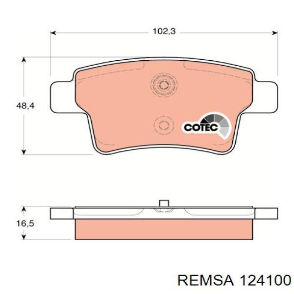 Okładziny (klocki) do hamulców tarczowych tylne Remsa 124100 cena, od 23,67 USD