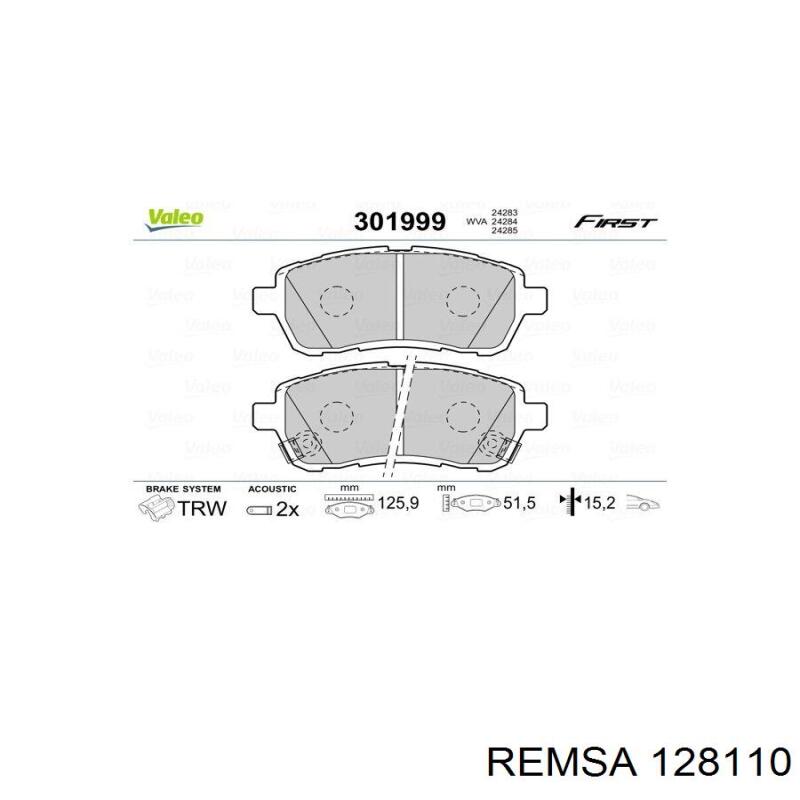 Klocki hamulcowe przednie tarczowe Remsa 128110 cena, od 21,47 USD