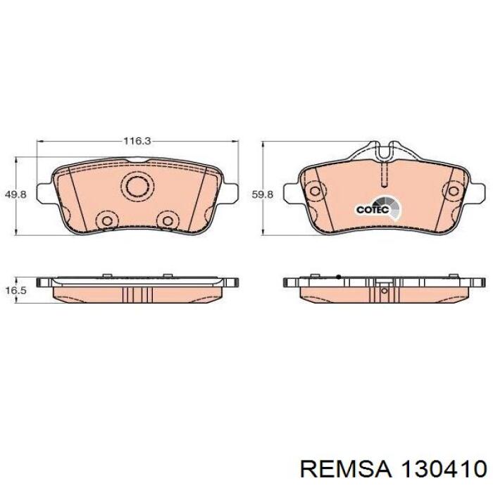 Do koszyka 130410 Remsa Klocki hamulcowe przednie tarczowe