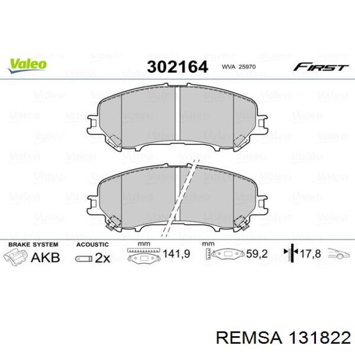 Klocki hamulcowe przednie tarczowe Remsa 131822 cena, od 26,82 USD