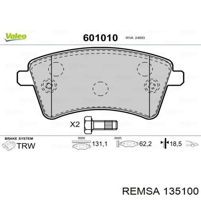 Klocki hamulcowe przednie tarczowe Remsa 135100 cena, od 26,33 USD