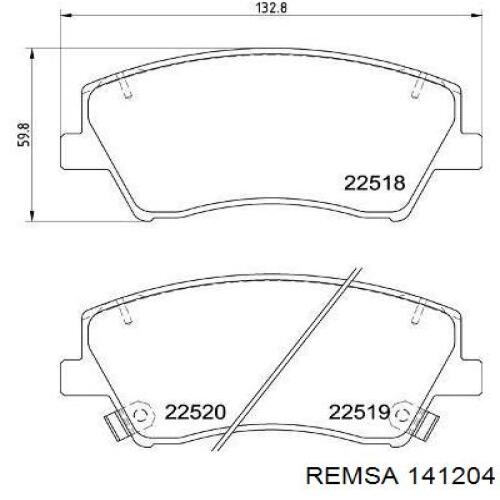 141204 Remsa Klocki hamulcowe przednie tarczowe