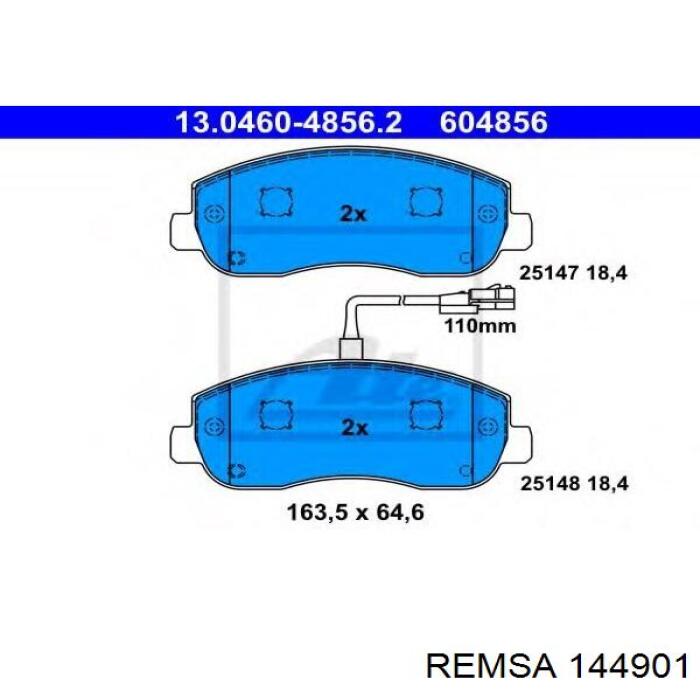 Klocki hamulcowe przednie tarczowe Remsa 144901 cena, od 28,42 USD