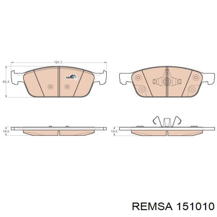 Do koszyka 151010 Remsa Klocki hamulcowe przednie tarczowe