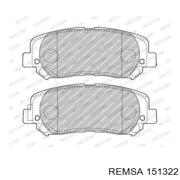 Klocki hamulcowe przednie tarczowe Remsa 151322 cena, od 44,10 USD