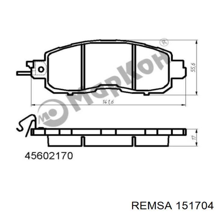 Do koszyka 151704 Remsa Klocki hamulcowe przednie tarczowe