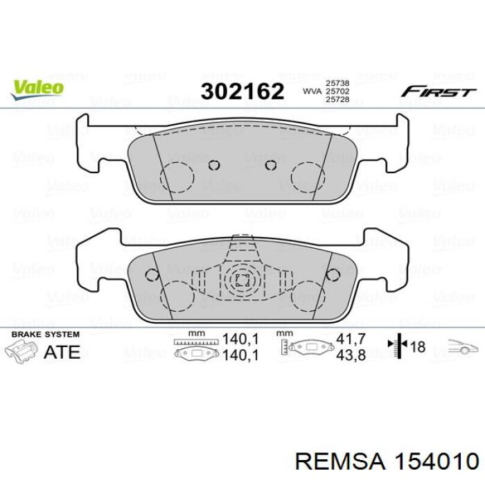 Klocki hamulcowe przednie tarczowe Remsa 154010 cena, od 20,57 USD