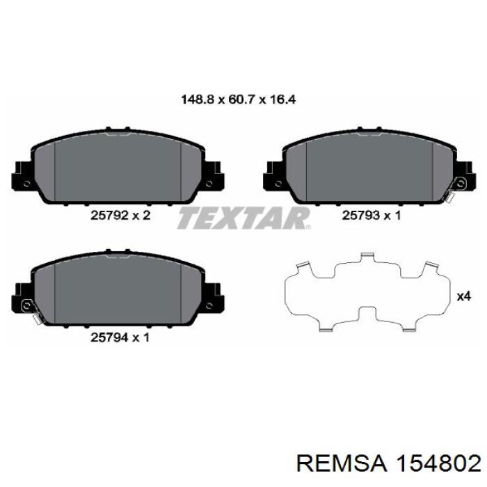 Klocki hamulcowe przednie tarczowe Remsa 154802 cena, od 37,52 USD