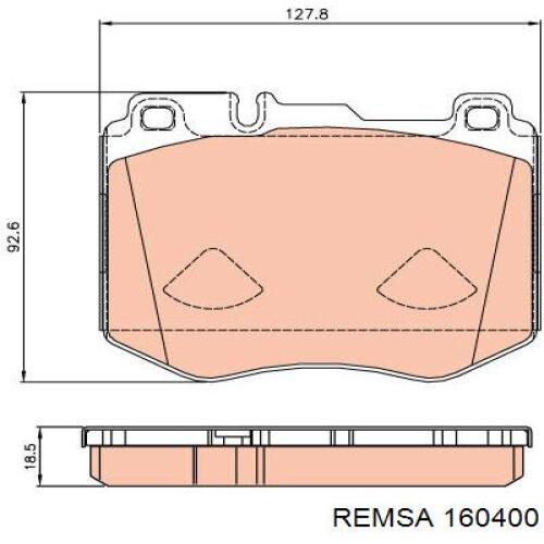 Klocki hamulcowe przednie tarczowe Remsa 160400 cena, od 48,65 USD