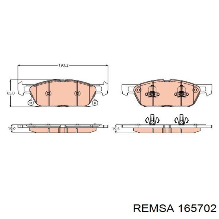 Klocki hamulcowe przednie tarczowe Remsa 165702 cena, od 42,61 USD