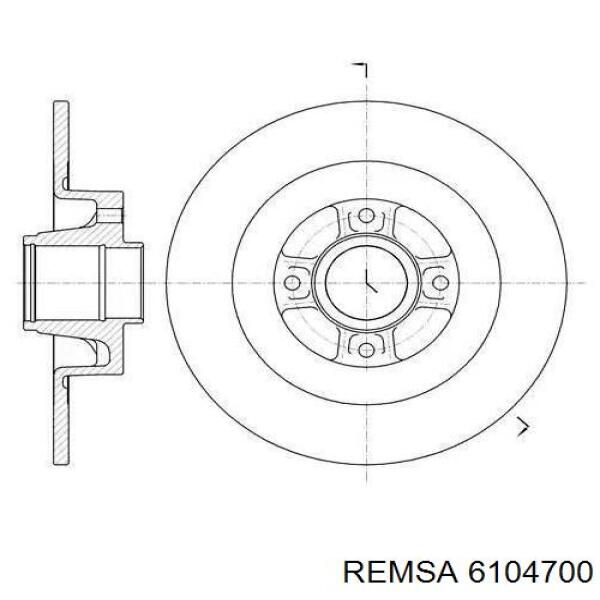Tarcza hamulcowa tylna Remsa 6104700 cena, od 53,36 USD
