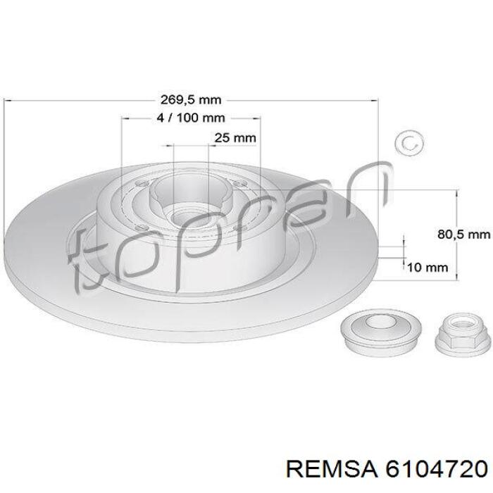 Tarcza hamulcowa tylna Remsa 6104720