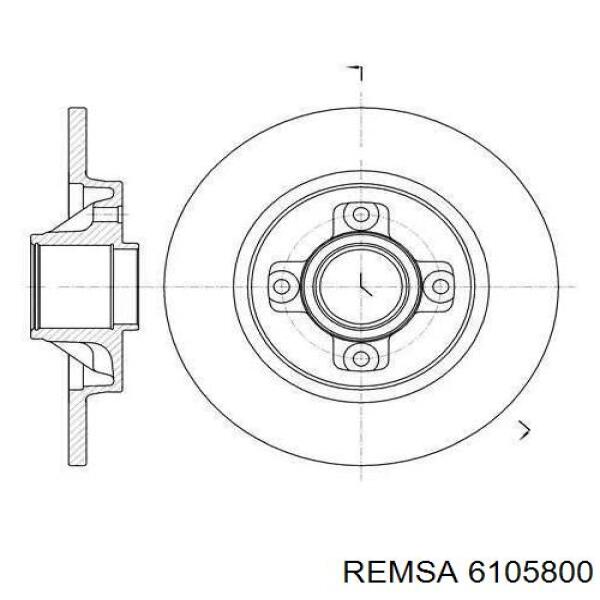Tarcza hamulcowa tylna Remsa 6105800 cena, od 75,24 USD