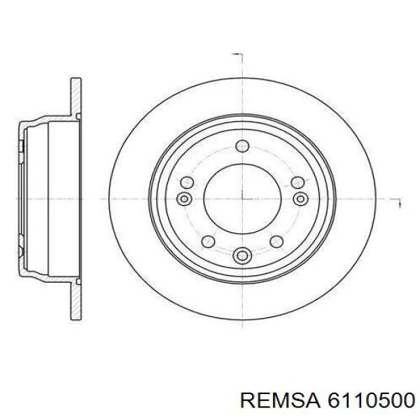 Tarcza hamulcowa tylna Remsa 6110500 cena, od 33,56 USD