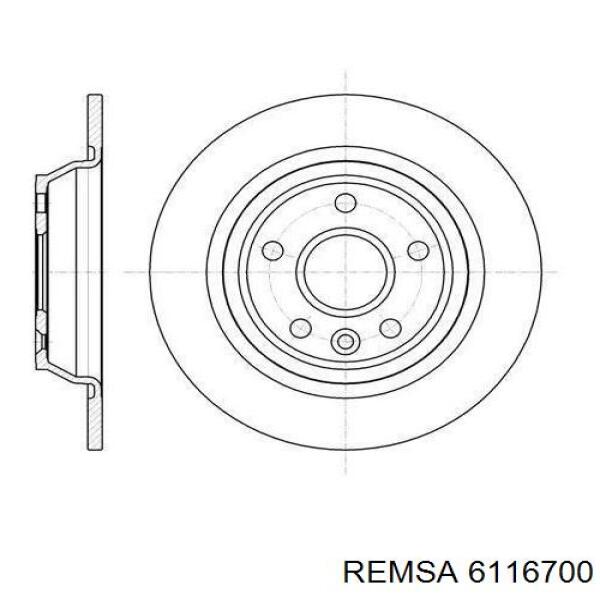Tarcza hamulcowa tylna Remsa 6116700 cena, od 42,64 USD