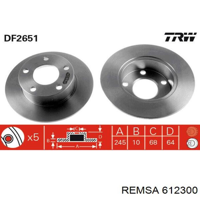 Do koszyka 612300 Remsa Tarcza hamulcowa tylna