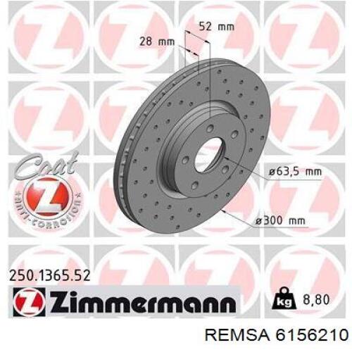 Tarcza hamulcowa przednia Remsa 6156210 cena, od 61,86 USD