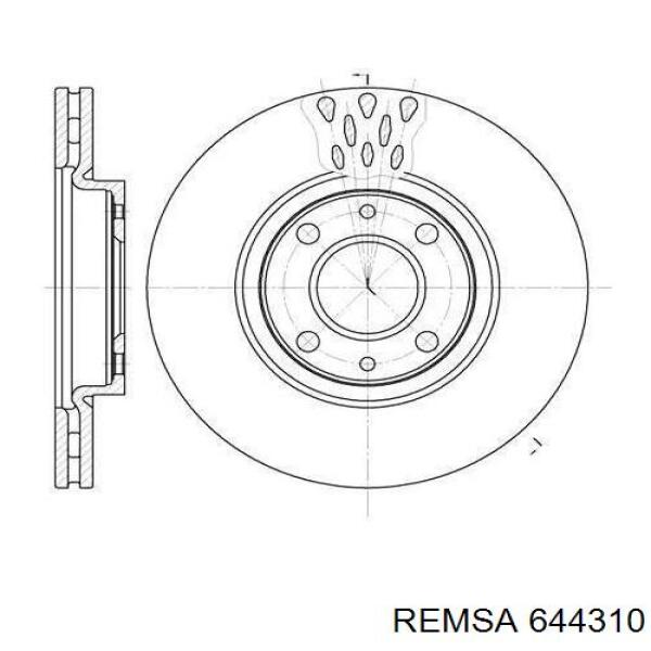 Tarcza hamulcowa przednia Remsa 644310 cena, od 38,76 USD