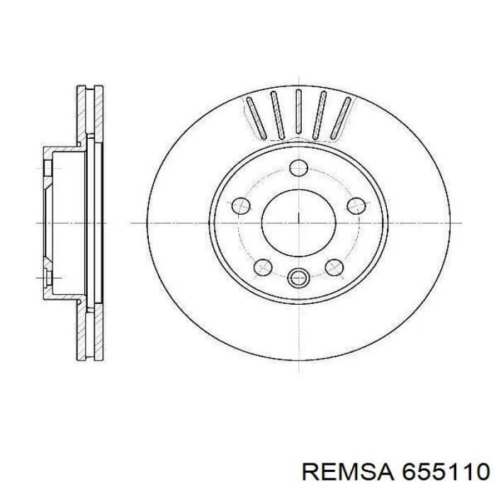 Tarcza hamulcowa przednia Remsa 655110 cena, od 48,49 USD