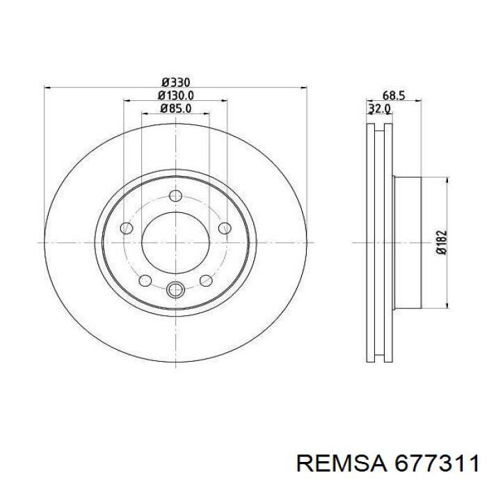 Do koszyka 677311 Remsa Tarcza hamulcowa przednia