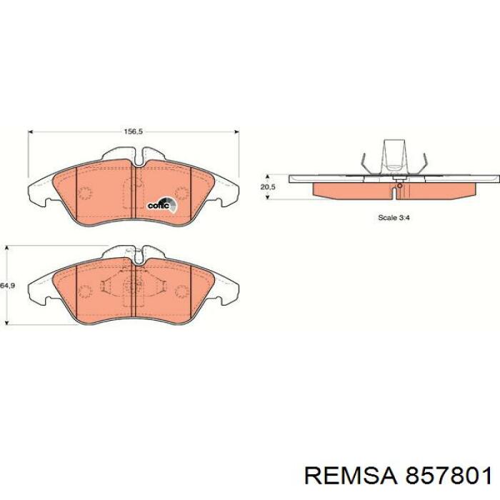 857801 Remsa Tarcza hamulcowa przednia