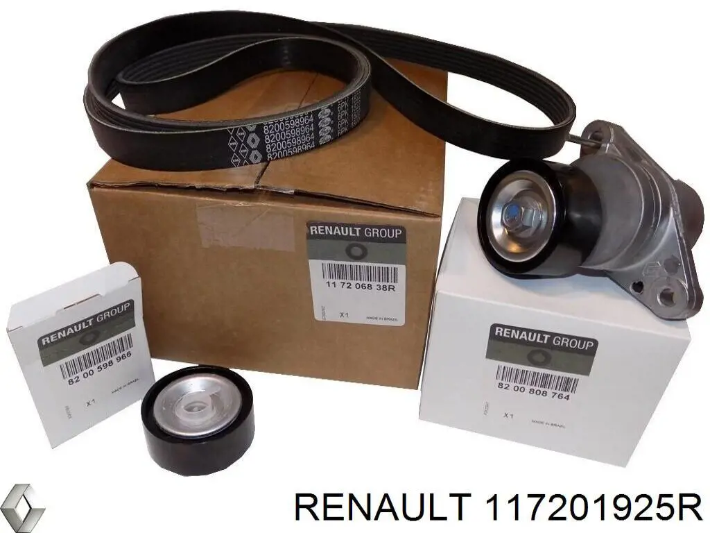Pasek napędowy mechanizmów, zestaw Renault (RVI) 117201925R cena, od 100,76 USD