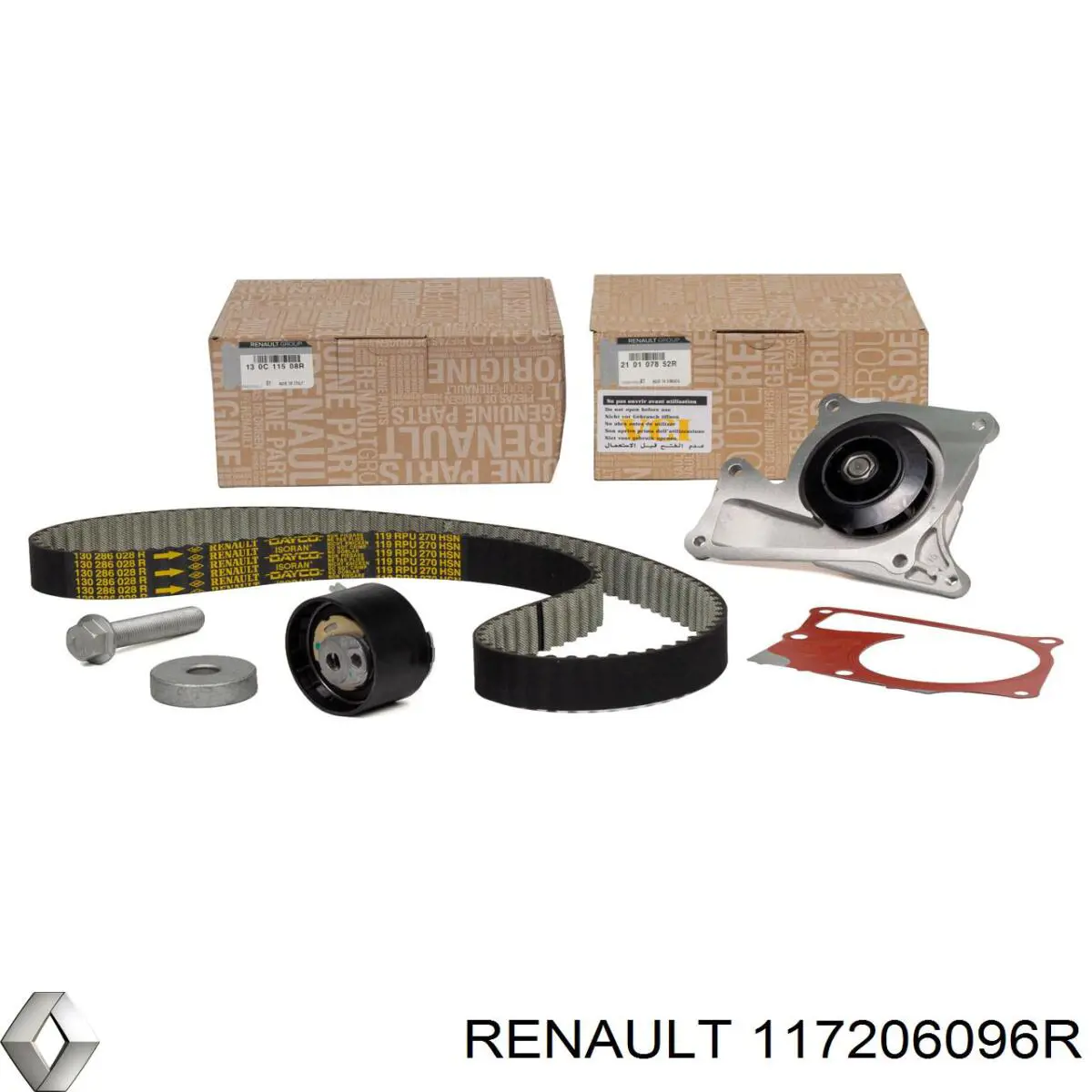 Pasek napędowy mechanizmów, zestaw Renault (RVI) 117206096R cena, od 99,68 USD