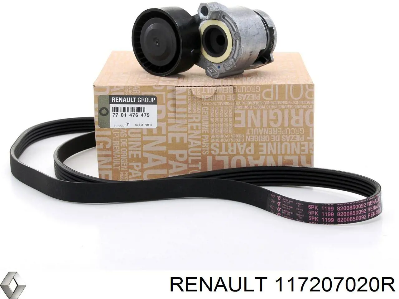 Pasek napędowy mechanizmów, zestaw Renault (RVI) 117207020R cena, od 98,35 USD